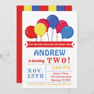 Balloons Birthday Party Invitation