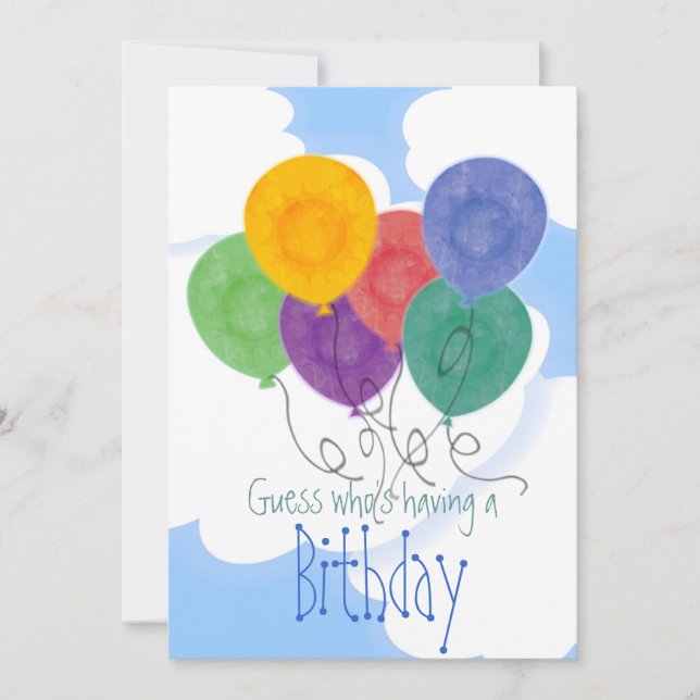 Balloons Birthday Party Invitation (Front)