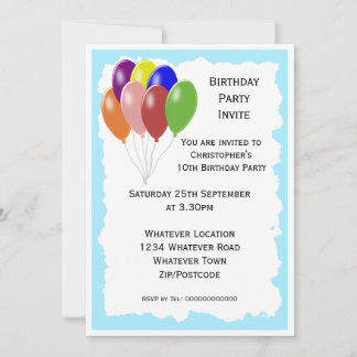 Balloons Birthday Party Invitation