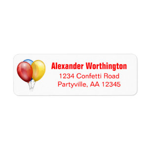 Balloons Birthday Red Address