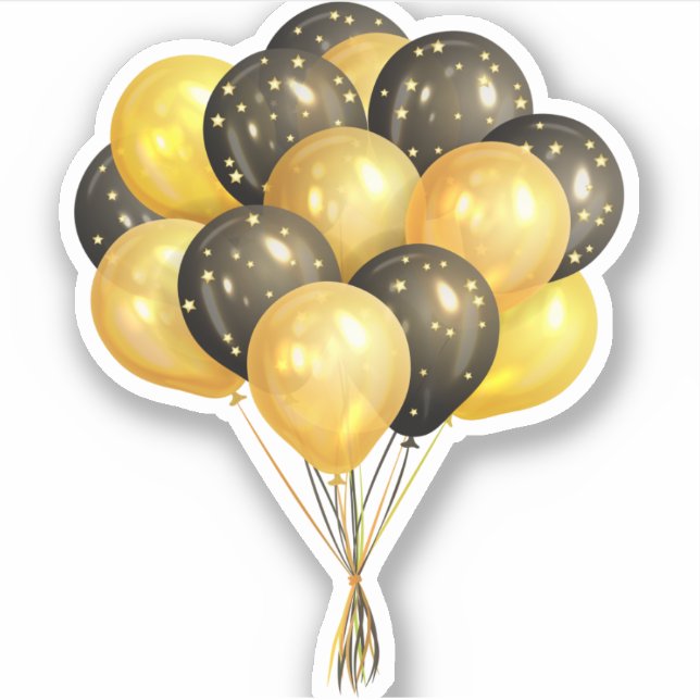 Balloons, celebration black and gold (Front)
