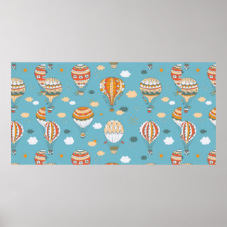Balloons colour pattern poster