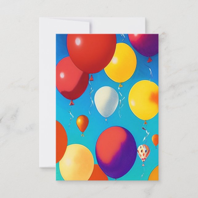 Balloons colourful celebrate Flat Card Congratulat (Front)