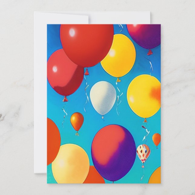 Balloons colourful celebrate Flat Card Thank You  (Front)