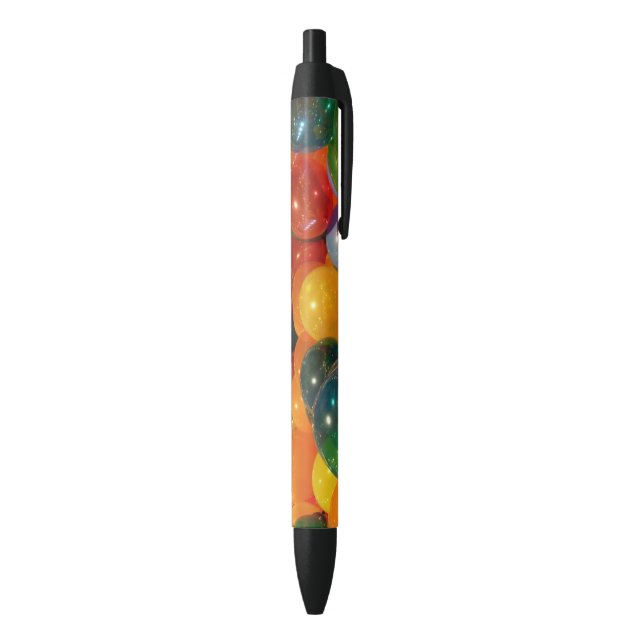 Balloons Colourful Party Design Black Ink Pen (Bottom (Vertical))