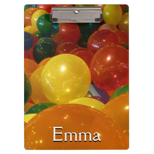Balloons Colourful Party Design Clipboard (Front)