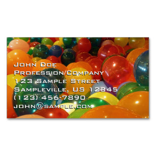 Balloons Colourful Party Design Magnetic Business Card