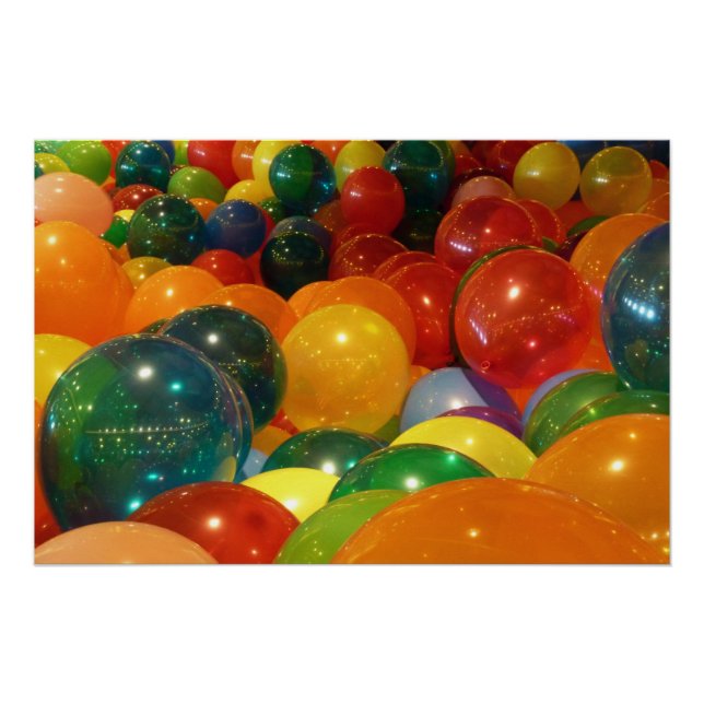 Balloons Colourful Party Design Poster (Front)