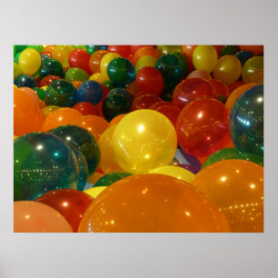Balloons Colourful Party Design Poster