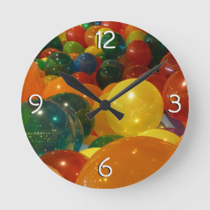 Balloons Colourful Party Design Round Clock