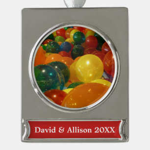 Balloons Colourful Party Design Silver Plated Banner Ornament
