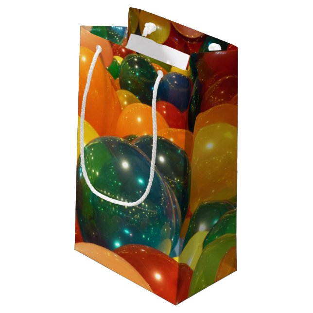 Balloons Colourful Party Design Small Gift Bag (Back Angled)