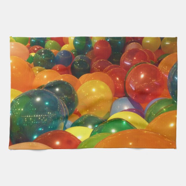 Balloons Colourful Party Design Tea Towel (Horizontal)