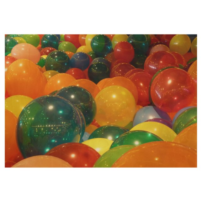 Balloons Colourful Party Design Wood Poster (Front)