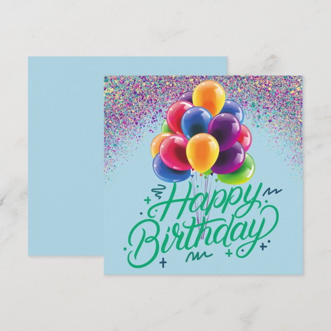 Balloons & Confetti Invitation (Front/Back)