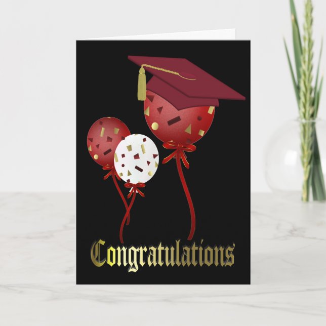 Balloons Custom Graduation Card (Front)