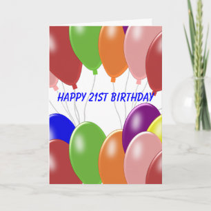 Balloons Design Personalised 21st Birthday Card