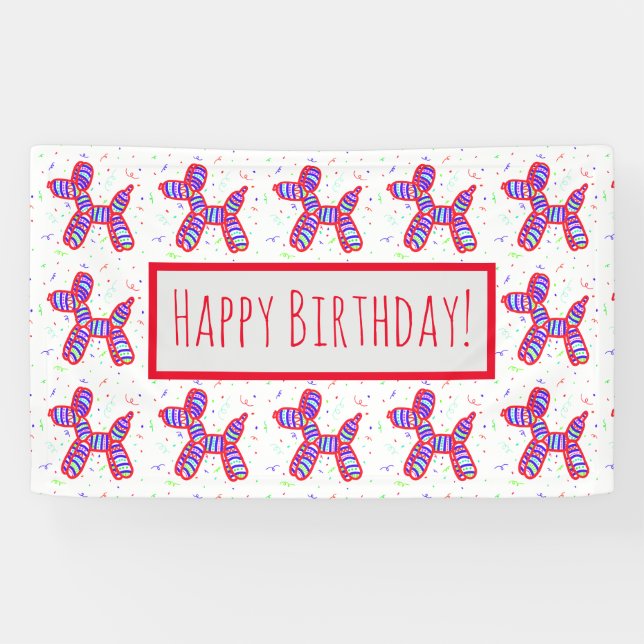 Balloons Dogs Party Banner (Horizontal)