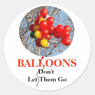 BALLOONS, Don't Let Them Go Classic Round Sticker