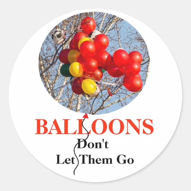 BALLOONS, Don't Let Them Go Classic Round Sticker (Front)