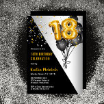 Balloons Elegant Black | Gold 18th Birthday Party<br><div class="desc">Black balloons as a back drop to gold tone number balloons lend a dramatic flair to this 18th Birthday Party design. Composite design by Holiday Hearts Designs (rights reserved). Other age numbers are available in our shop. If you don't see a design for the particular age you are looking for,...</div>