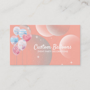 Balloons Event Party Planner Decoration blush Business Card