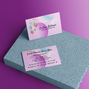 Balloons Event Party Planner Decoration light pink Business Card