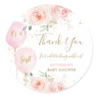 Balloons Floral Girl Baby Shower Thank You Favour