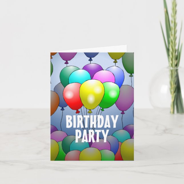 Balloons Folded Birthday Invitation (Front)