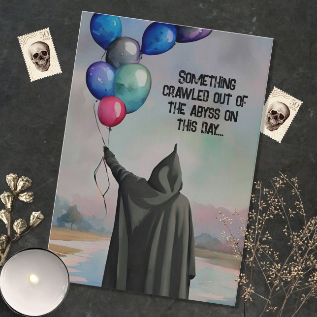 Balloons From the Abyss Gothic Happy Birhtday Card (Creator Uploaded)