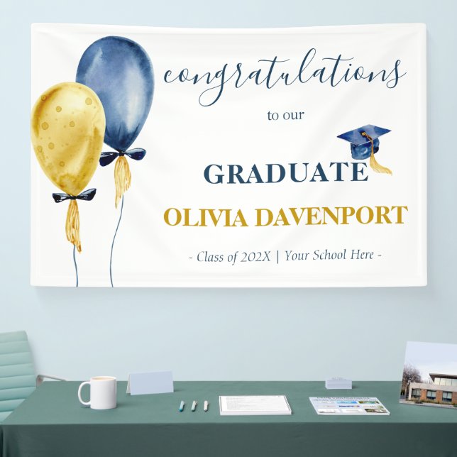 Balloons Graduation Congrats Banner (Tradeshow)