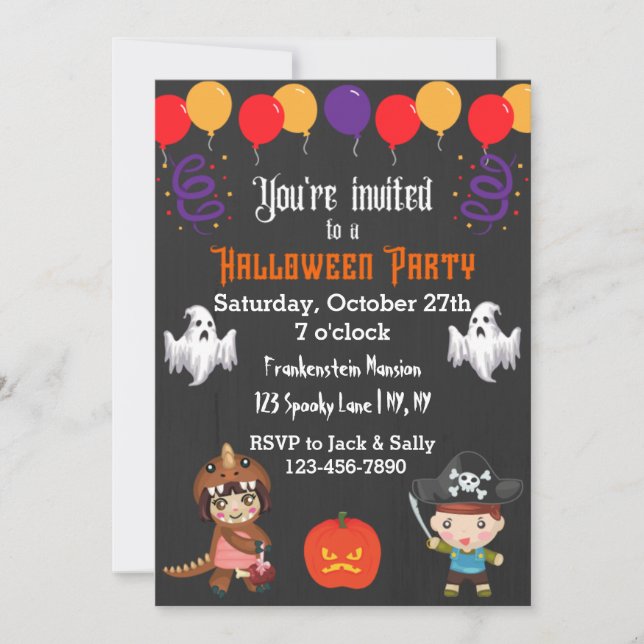 Balloons Halloween Party Invitation (Front)
