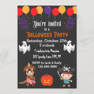 Balloons Halloween Party Invitation