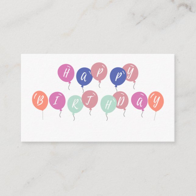 balloons happy birthday  enclosure card (Front)
