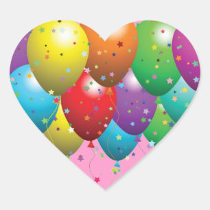 BALLOONS HEART STICKER