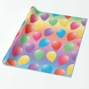 Balloons in Rainbow Colours Wrapping Paper