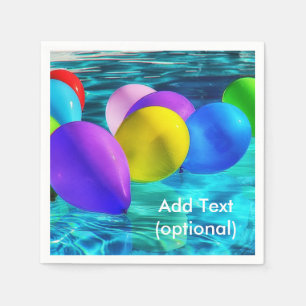 Balloons in Swimming Pool Paper Napkins