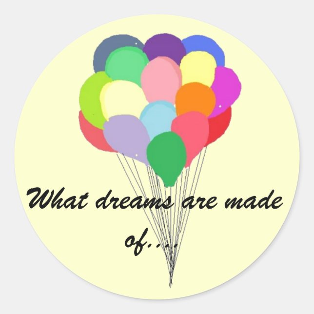 Balloons in the Sky Classic Round Sticker (Front)