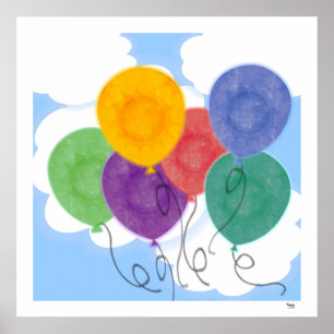 Balloons in the Sky Poster