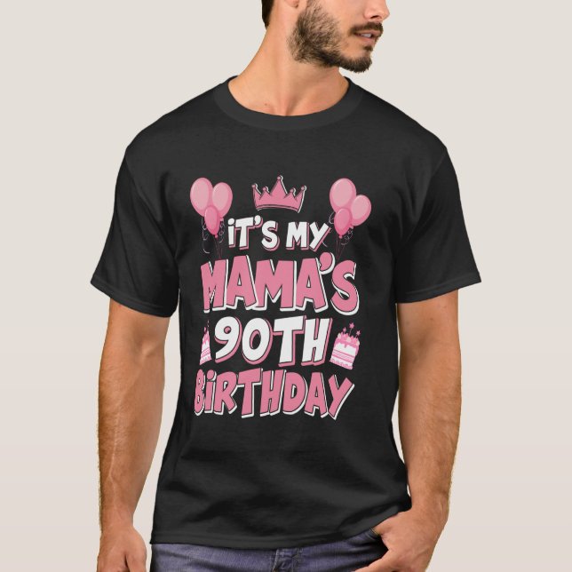 Balloons It's My Mama's 90th Birthday 1935 90 Year T-Shirt (Front)