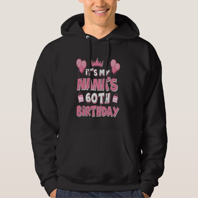 Balloons It's My Nana's 60th Birthday 1965 60 Year Hoodie (Front)