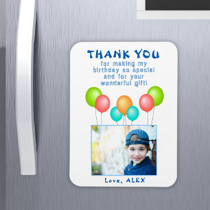 Balloons Kids Birthday Photo Thank You Magnet
