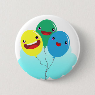 balloons love to fly 6 cm round badge