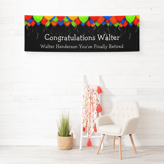 Balloons Office Retirement Celebration Banner (Insitu)