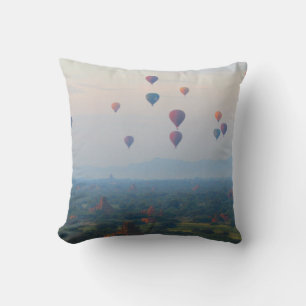 Balloons over Bagan, Myanmar Cushion