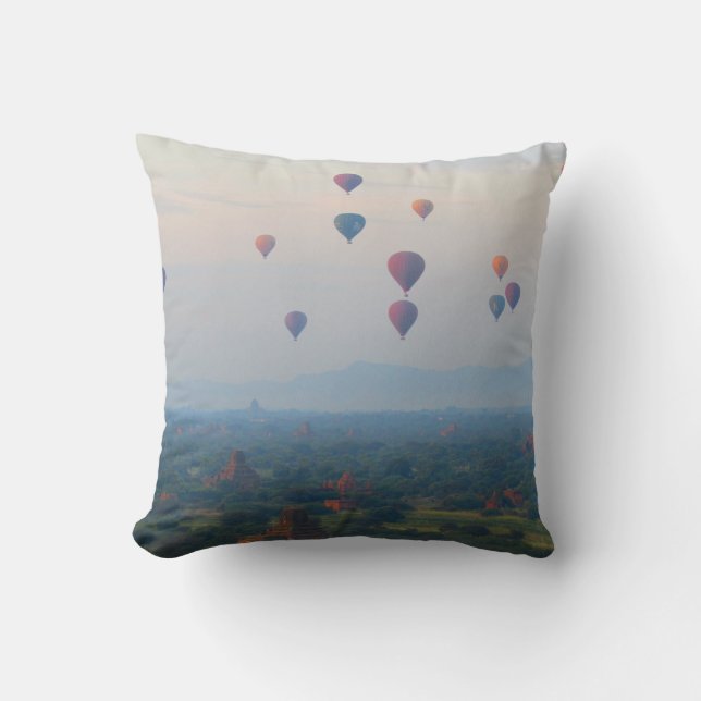 Balloons over Bagan, Myanmar Cushion (Front)