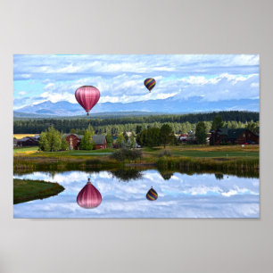 Balloons Over Pagosa Springs Golf Course, Colorado Poster