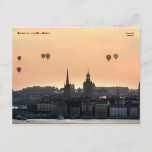 Balloons over Stockholm. Postcard