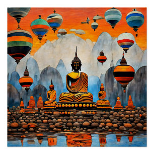 Balloons over the Himalayas Poster