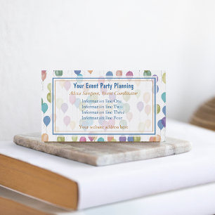 Balloons Pattern Party Event Planning Business Card